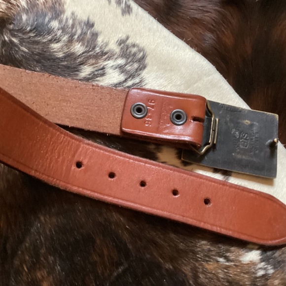 Vintage BTS Solid Brass 1978 Mare And Foal Buckle Leather Belt